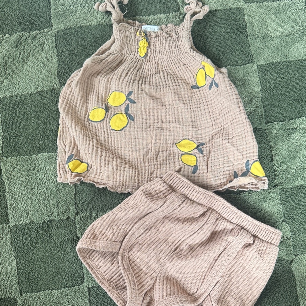 Lemon Print Baby Outfit